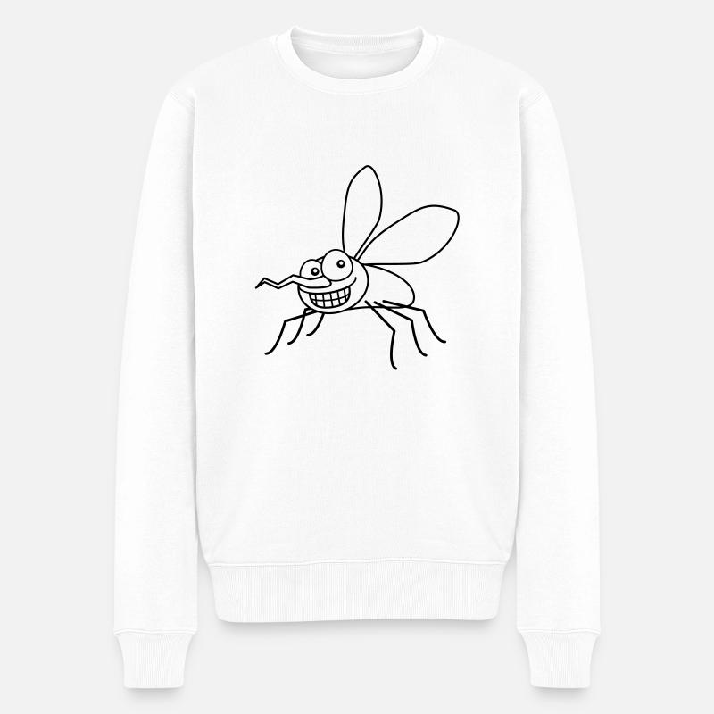 grin_mosquito_1c - Männer Premium Bio Pullover - Weiß