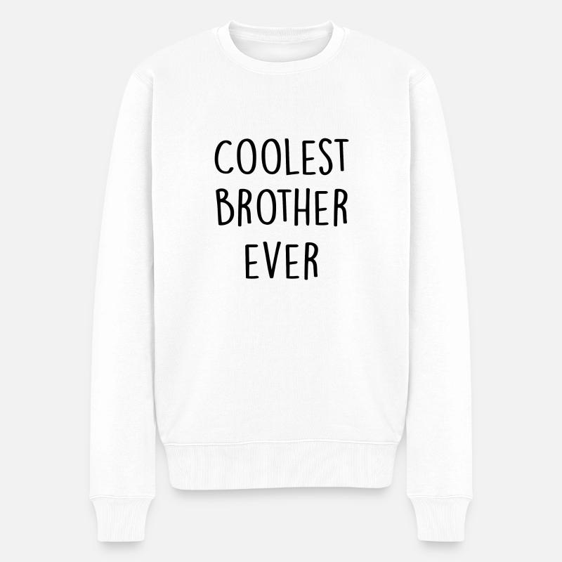 Der coolste Bruder aller Zeiten - Männer Premium Bio Pullover - Weiß