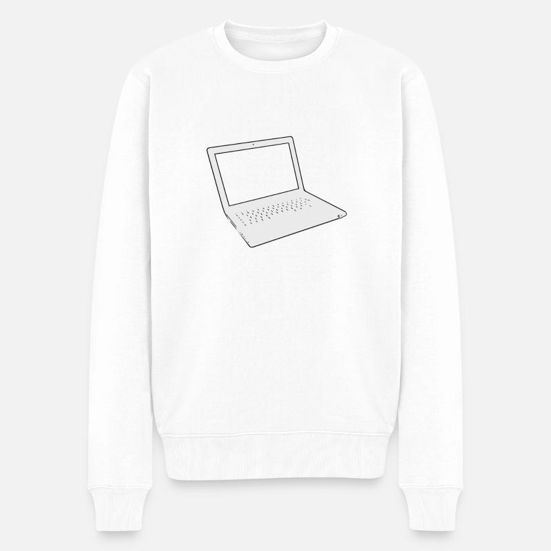 Computer - Männer Premium Bio Pullover - Weiß