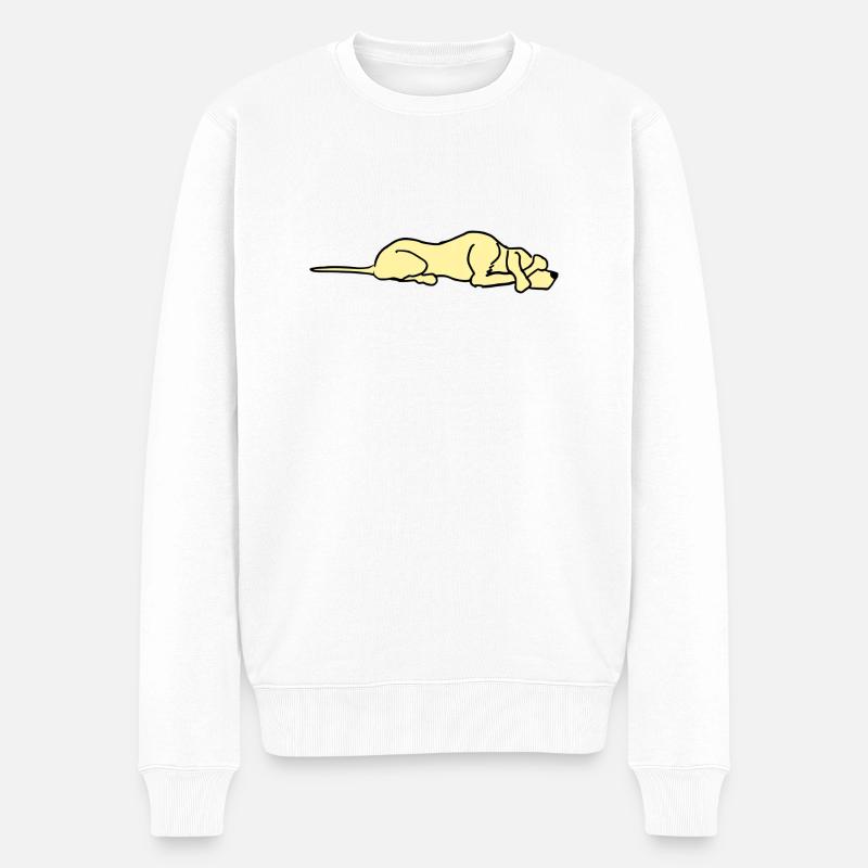 dessin animé chien - Pull Premium bio Homme - blanc