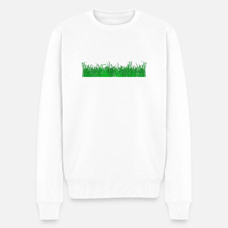Gras - Männer Premium Bio Pullover - Weiß
