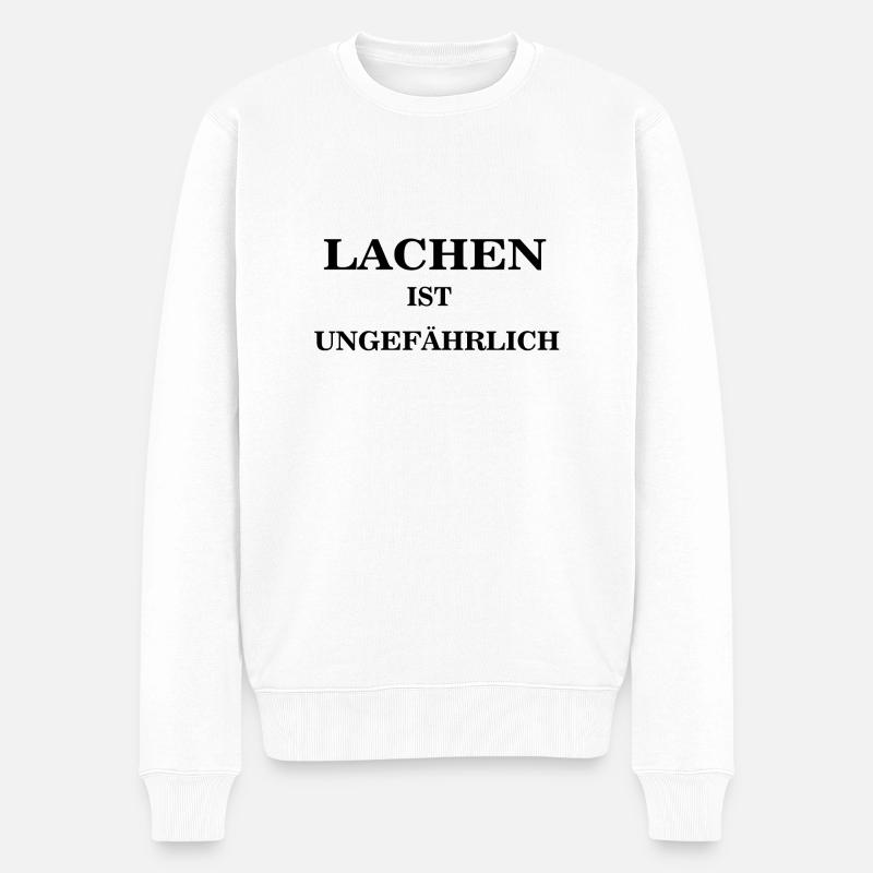 Lachen - Männer Premium Bio Pullover - Weiß