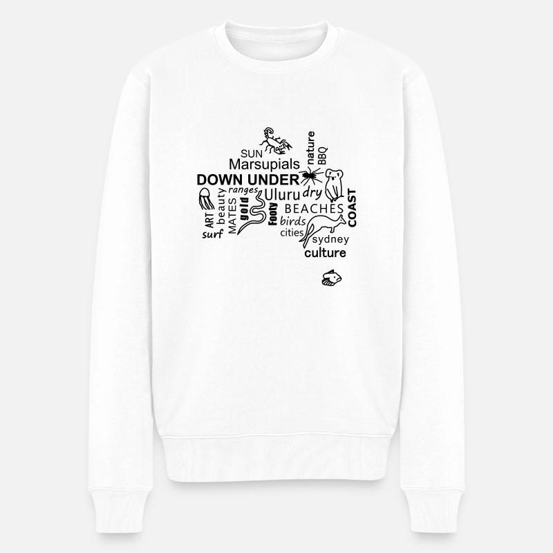 australia word cloud - Männer Premium Bio Pullover - Weiß
