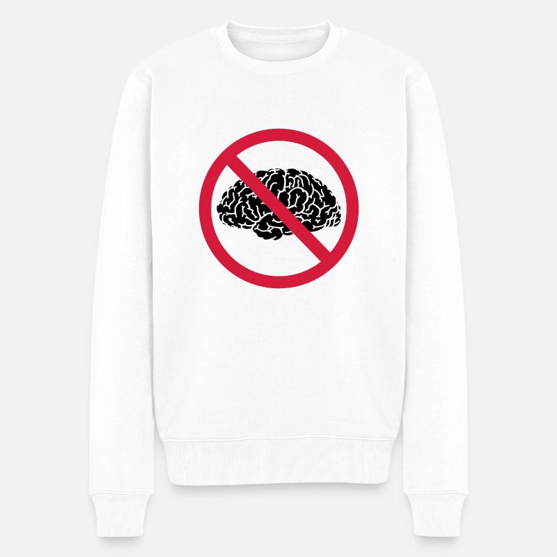 pas de cerveau permis - Pull Premium bio Homme - blanc