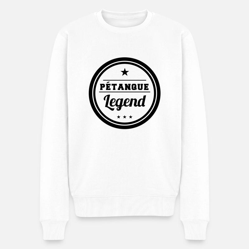 Petanque Legend - Männer Premium Bio Pullover - Weiß
