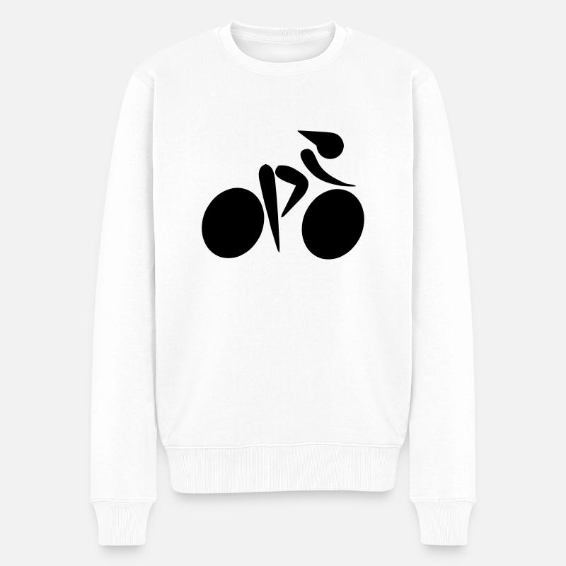 Rennradfahrern - Männer Premium Bio Pullover - Weiß