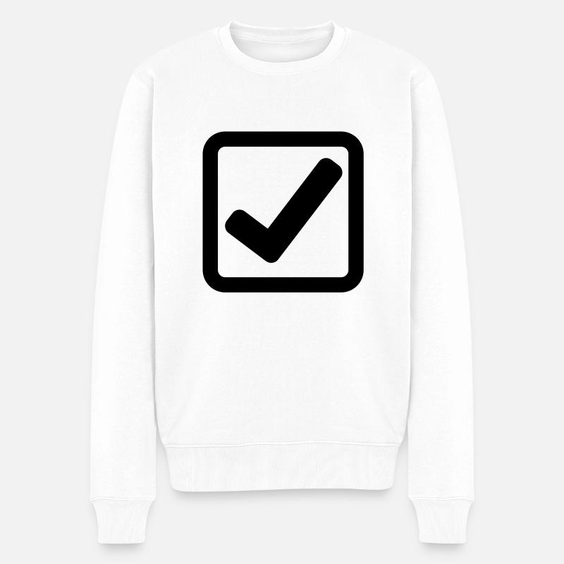 haken - Männer Premium Bio Pullover - Weiß