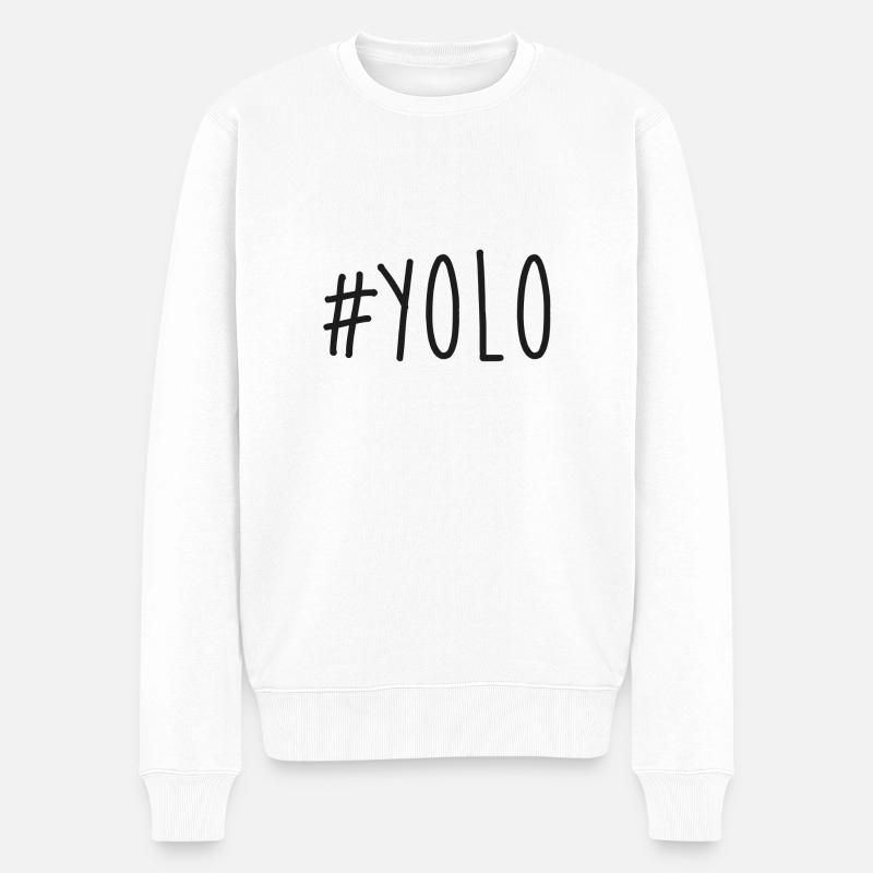 #YOLO - Männer Premium Bio Pullover - Weiß