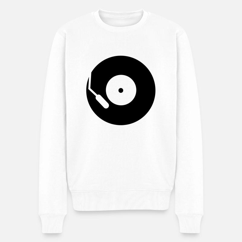 Turntable - Männer Premium Bio Pullover - Weiß