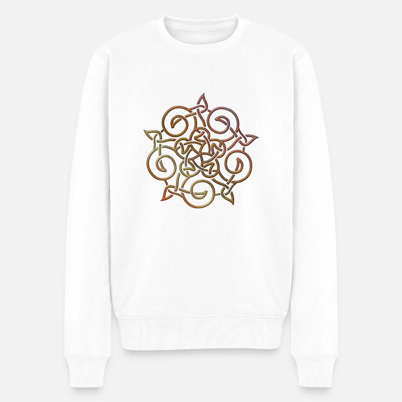 Celtic Flower - Männer Premium Bio Pullover - Weiß