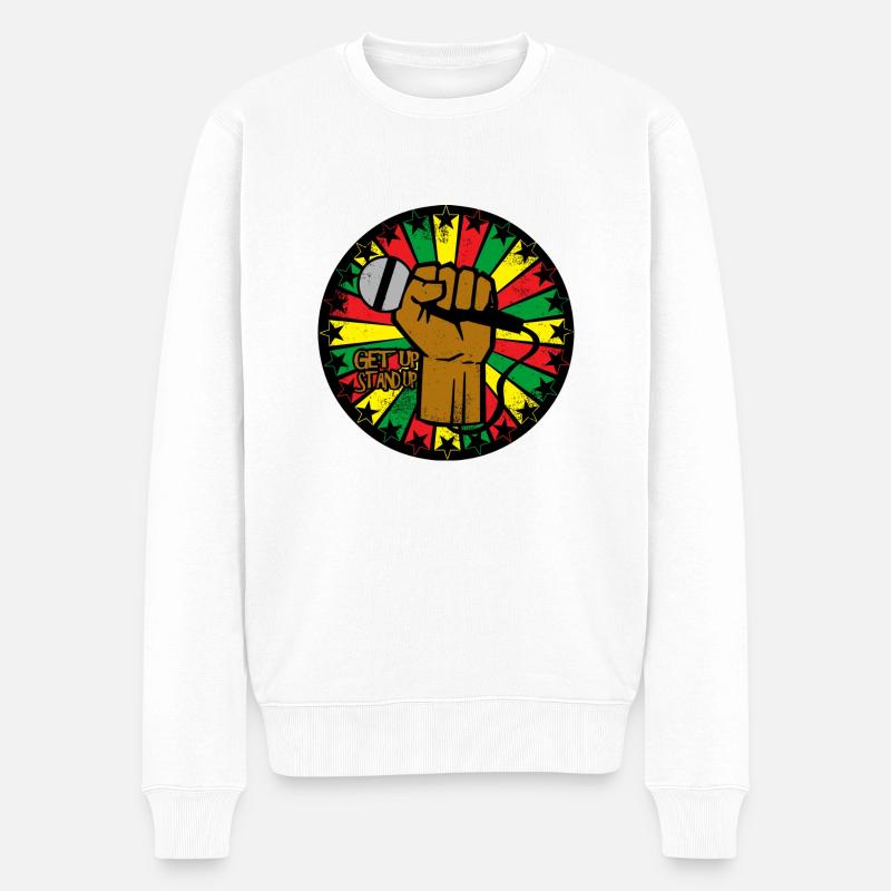 Reggae - Männer Premium Bio Pullover - Weiß