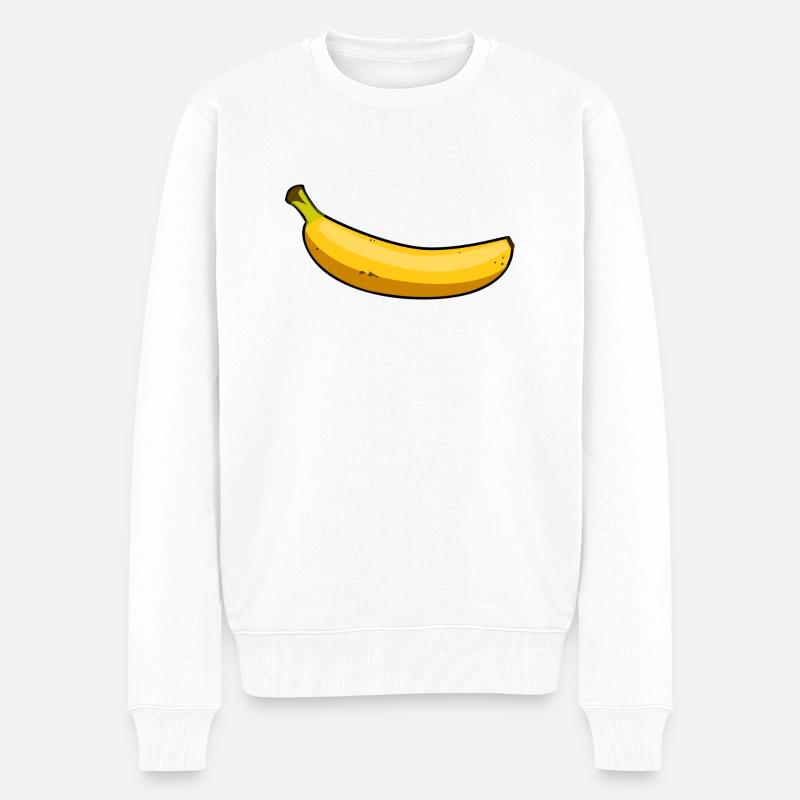 Banane - Männer Premium Bio Pullover - Weiß