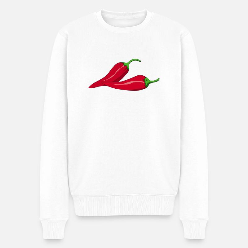 Chillischoten Chilli - Männer Premium Bio Pullover - Weiß