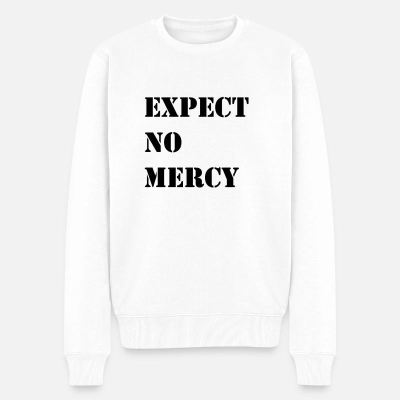 erwarte keine Gnade - Männer Premium Bio Pullover - Weiß