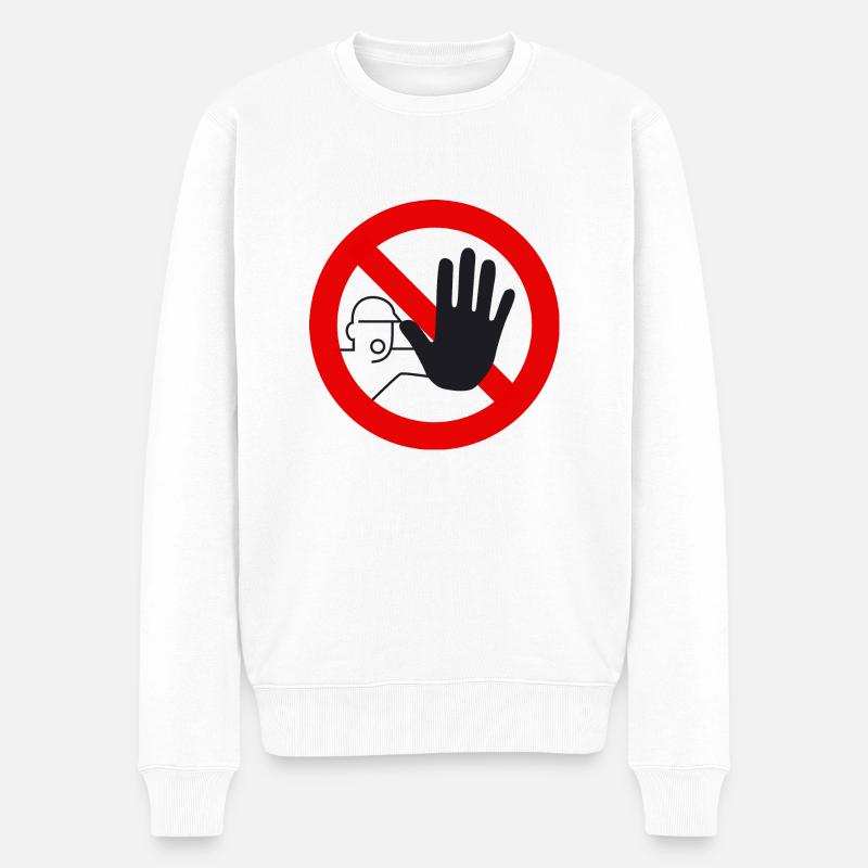 betreten verboten - Männer Premium Bio Pullover - Weiß
