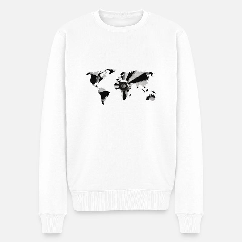 Weltkarte Dart Darts - Männer Premium Bio Pullover - Weiß