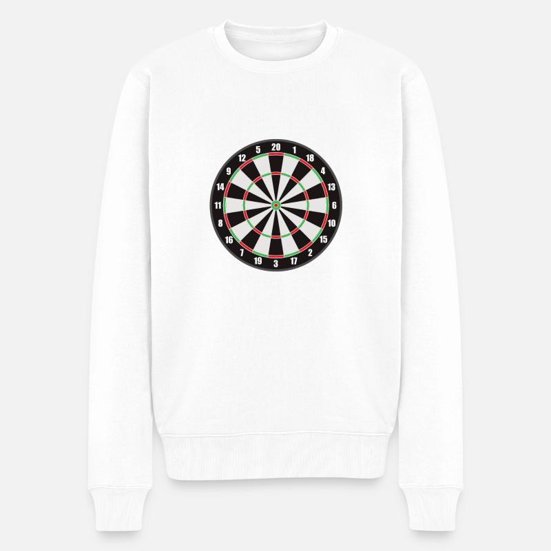 Dart Darts Zielscheibe - Männer Premium Bio Pullover - Weiß