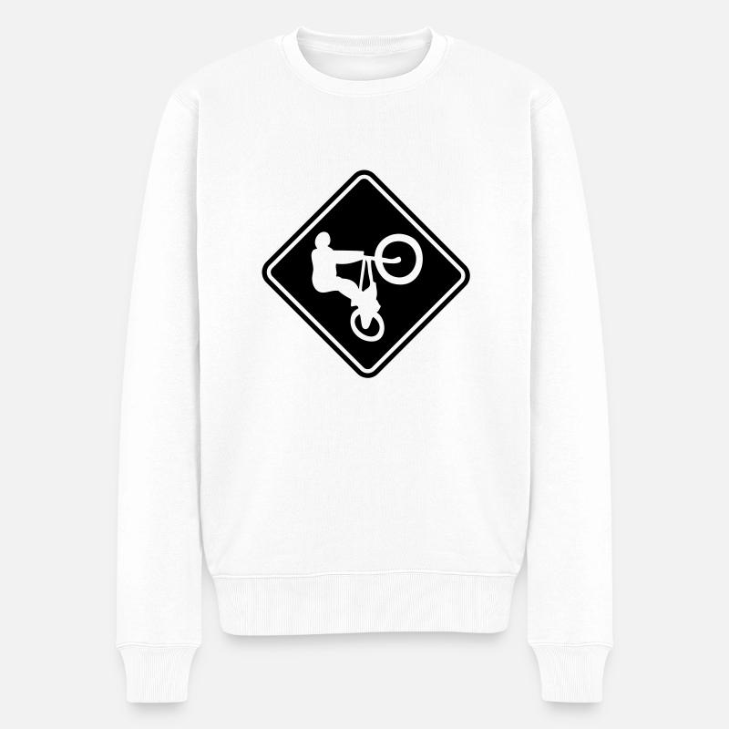 BMX Roadsign - Männer Premium Bio Pullover - Weiß