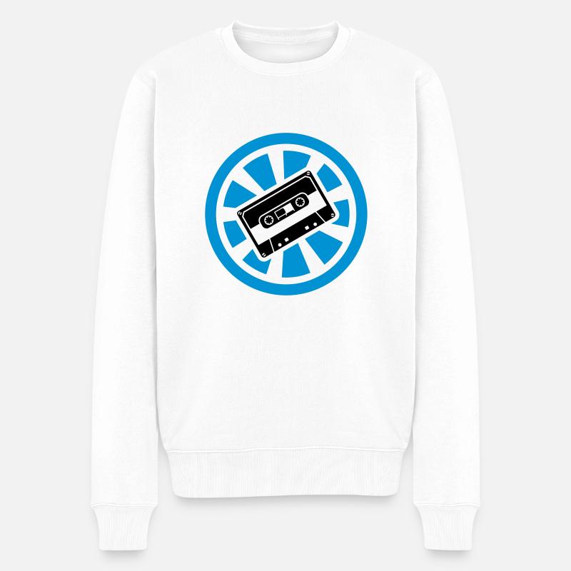 Cassette Rétro - Electro - Minimal - Pull Premium bio Homme - blanc