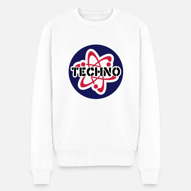 Techno__V006 - Pull Premium bio Homme - blanc