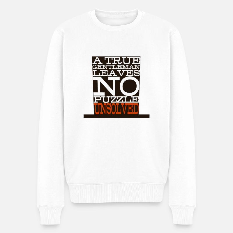 "Ein wahrer Gentleman ..." Design - Männer Premium Bio Pullover - Weiß