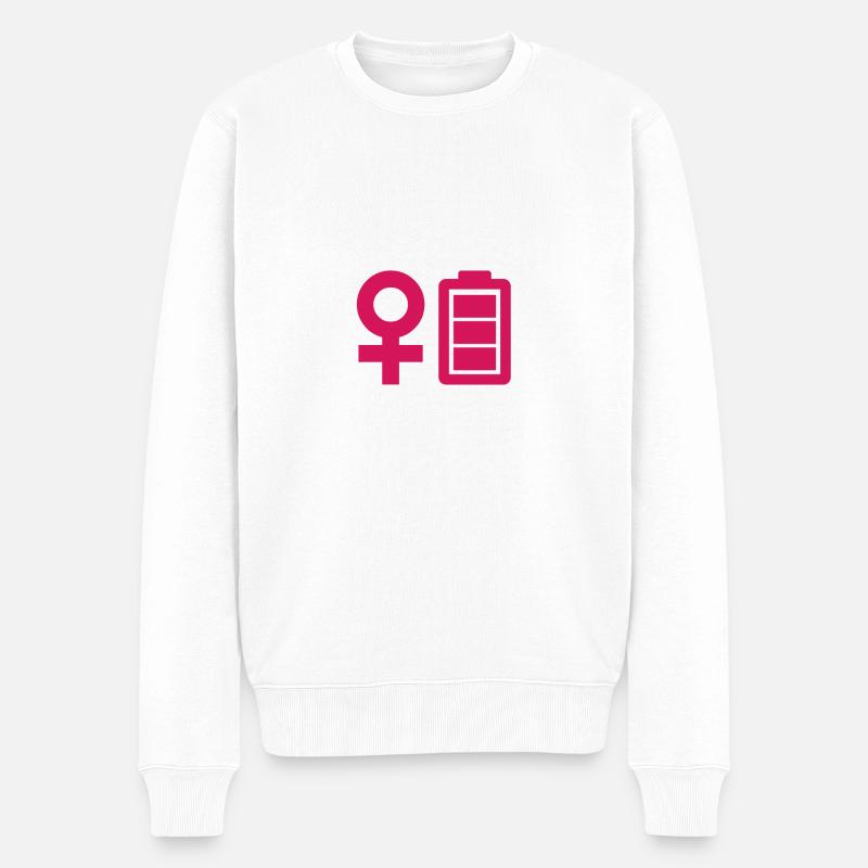 Girlpower - Ladypower - Männer Premium Bio Pullover - Weiß