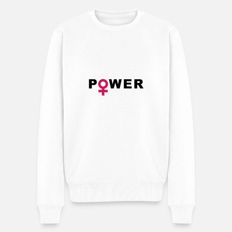 Girlpower - Ladypower - Männer Premium Bio Pullover - Weiß