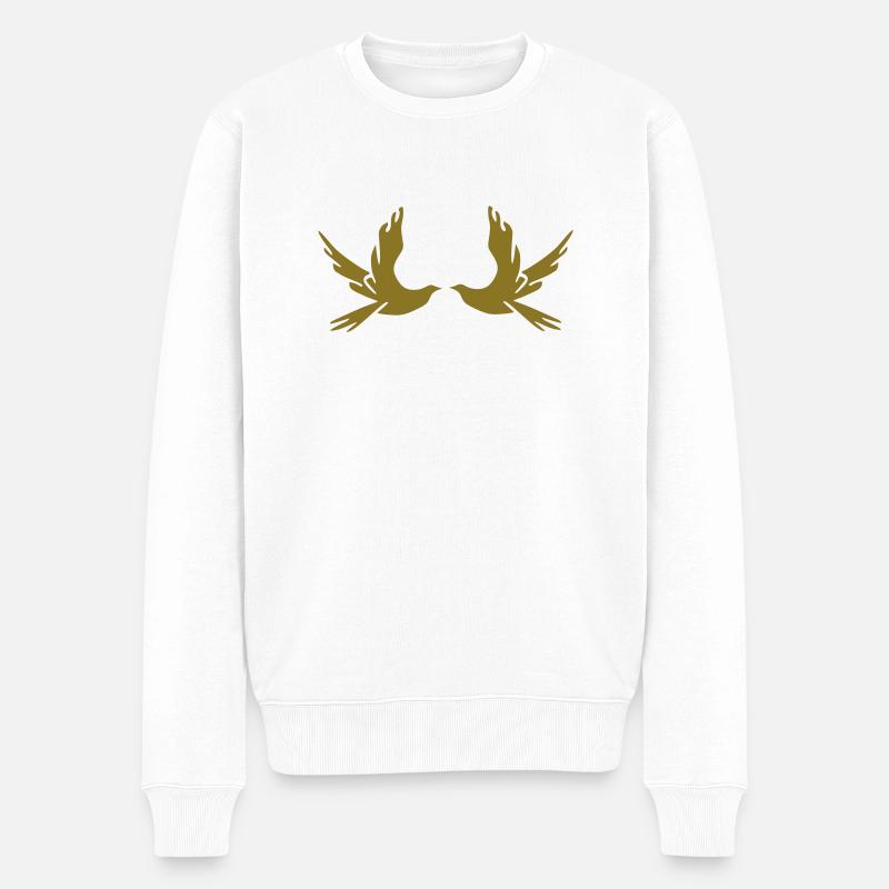Brieftaube - Männer Premium Bio Pullover - Weiß