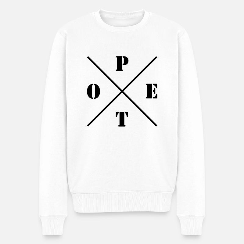 POET Logo - Männer Premium Bio Pullover - Weiß