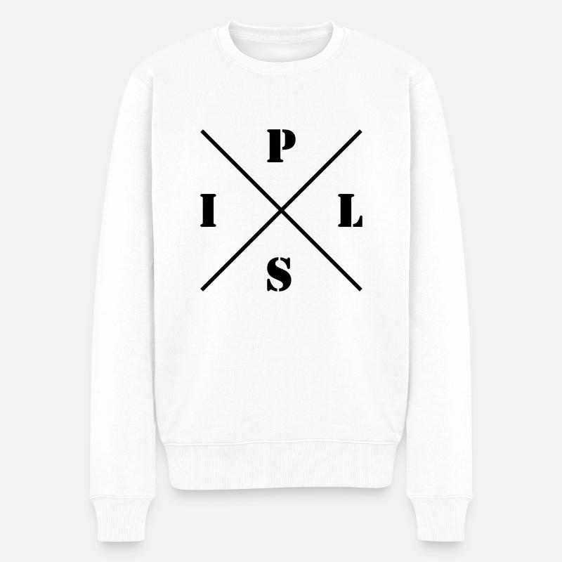 Pils Bier Logo - Männer Premium Bio Pullover - Weiß