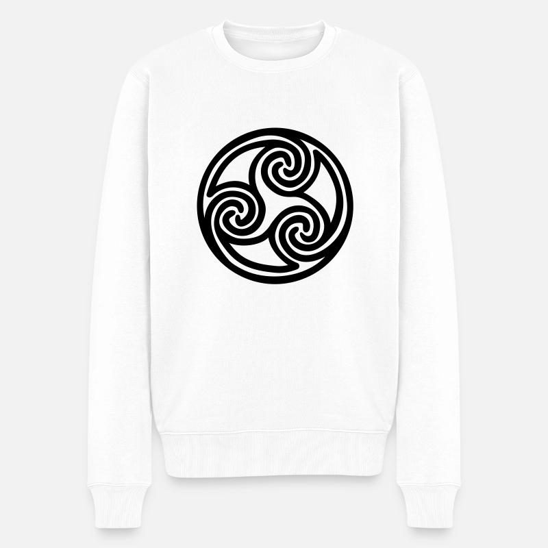 Triskele 1farbig - Männer Premium Bio Pullover - Weiß