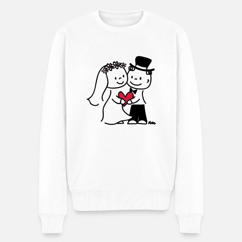 Brautpaar (c) - Männer Premium Bio Pullover - Weiß