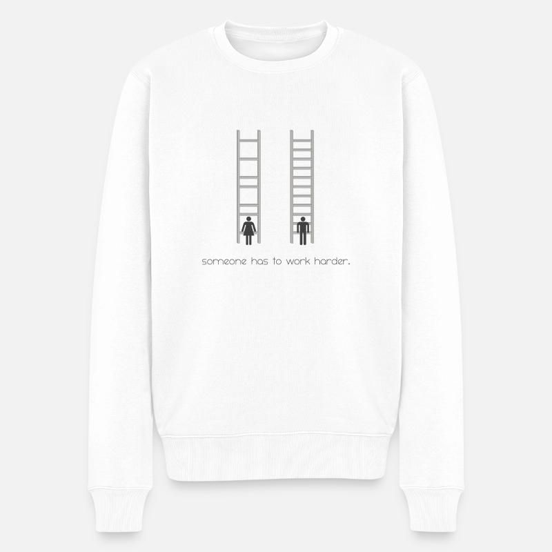 quelqu’un doit travailler plus dur - Pull Premium bio Homme - blanc