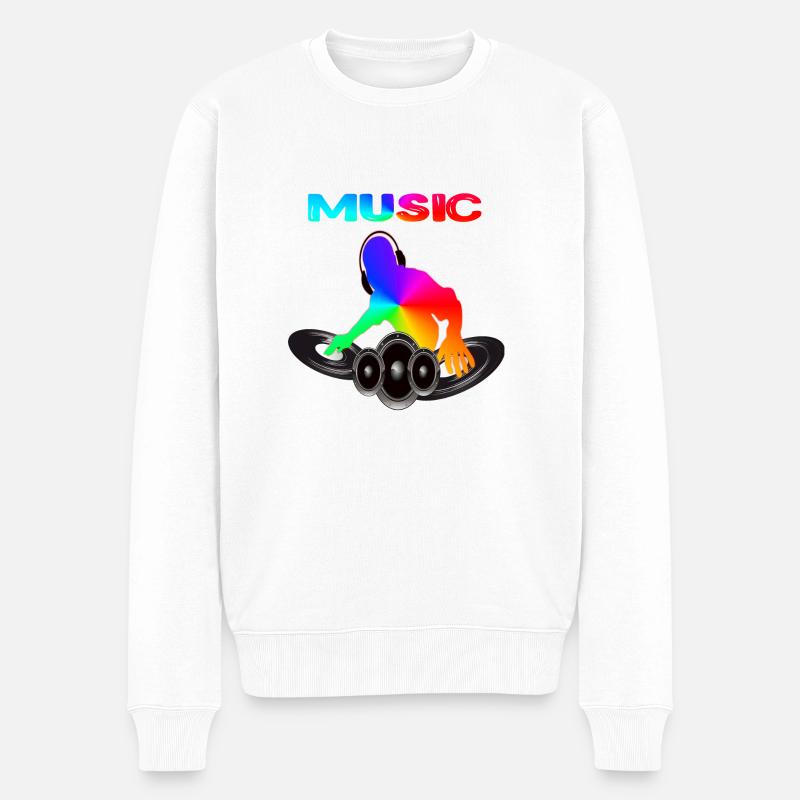Music DJ - Männer Premium Bio Pullover - Weiß
