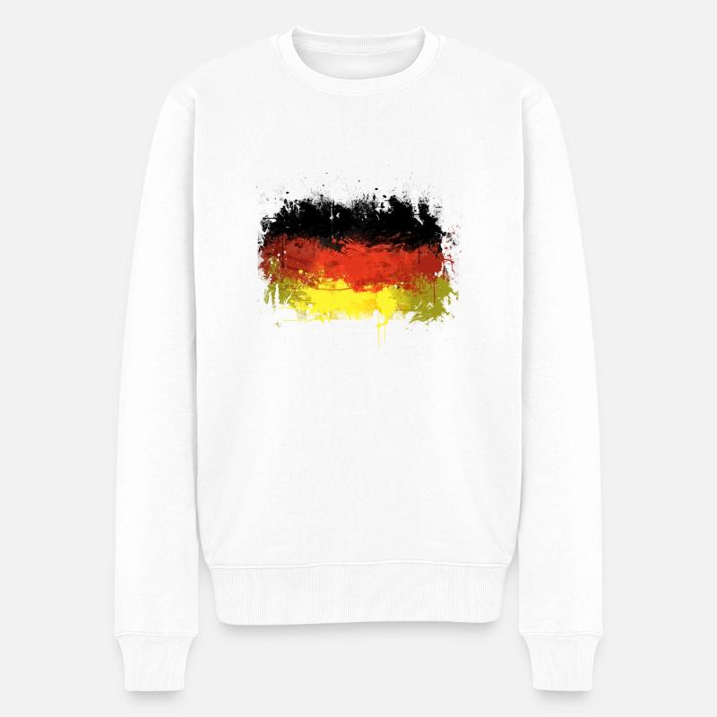 Deutsch Flagge Graffiti - Männer Premium Bio Pullover - Weiß