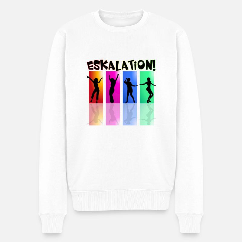 Eskalation - Männer Premium Bio Pullover - Weiß