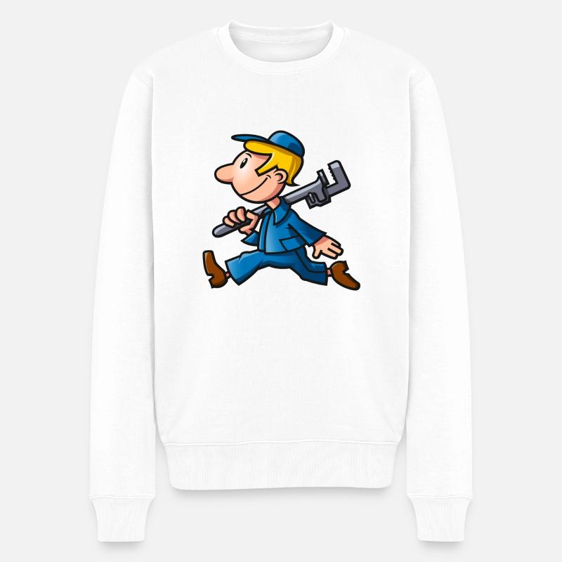 vl083c_worker_4c - Pull Premium bio Homme - blanc