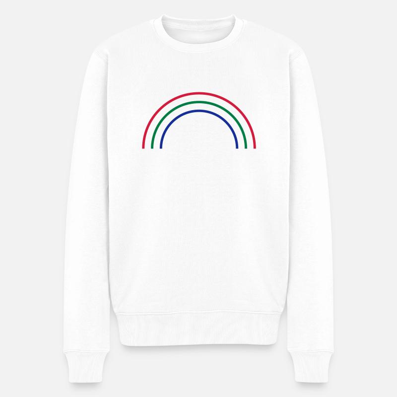 rainbow - Männer Premium Bio Pullover - Weiß