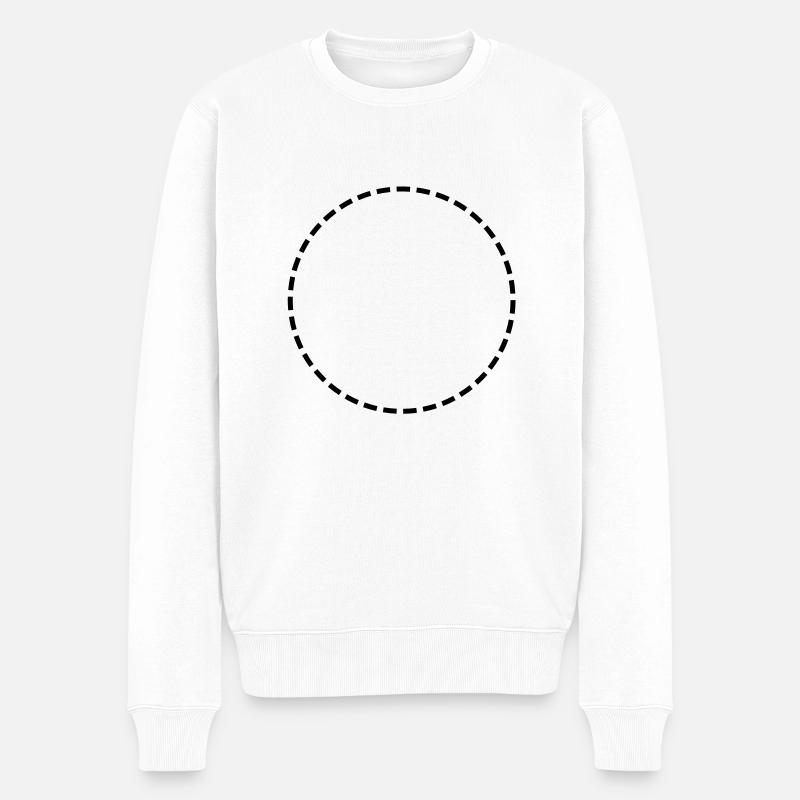 Kreis // gestrichelte Linie // Schnittlinie - Männer Premium Bio Pullover - Weiß