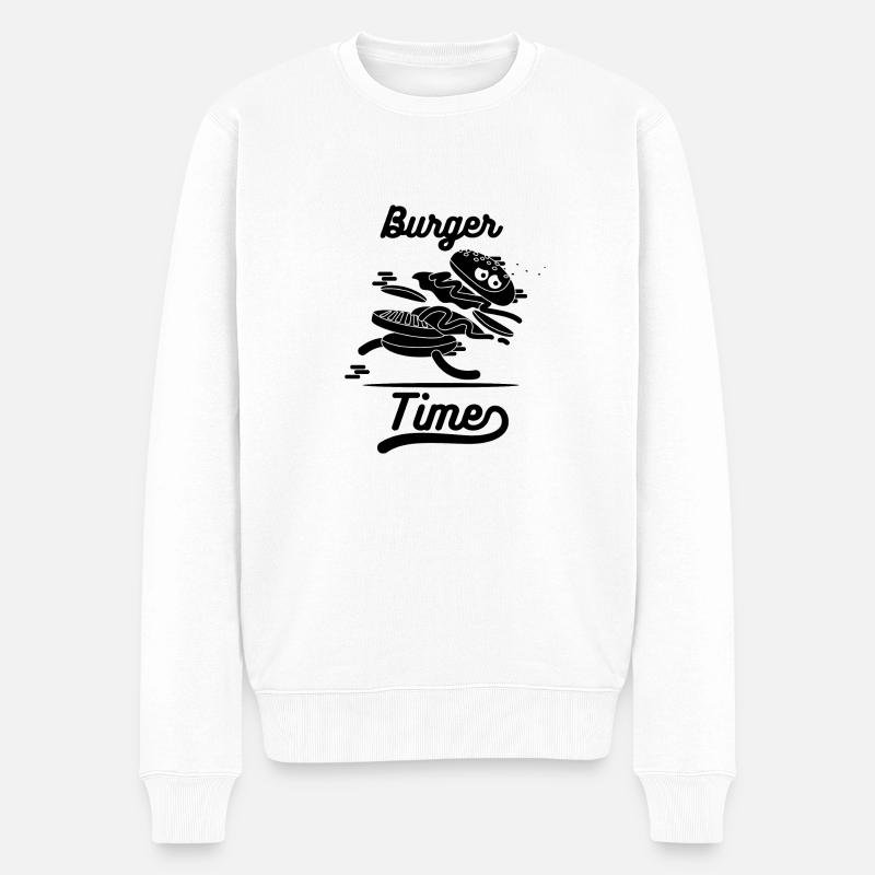 burger time - Männer Premium Bio Pullover - Weiß