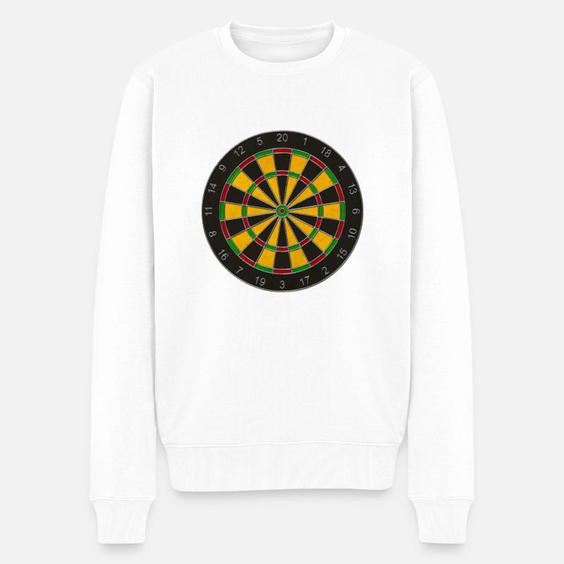 DARTscheibe / DARTboard - Männer Premium Bio Pullover - Weiß
