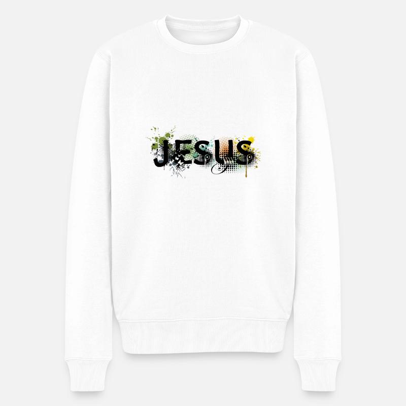 Jesus de - Männer Premium Bio Pullover - Weiß