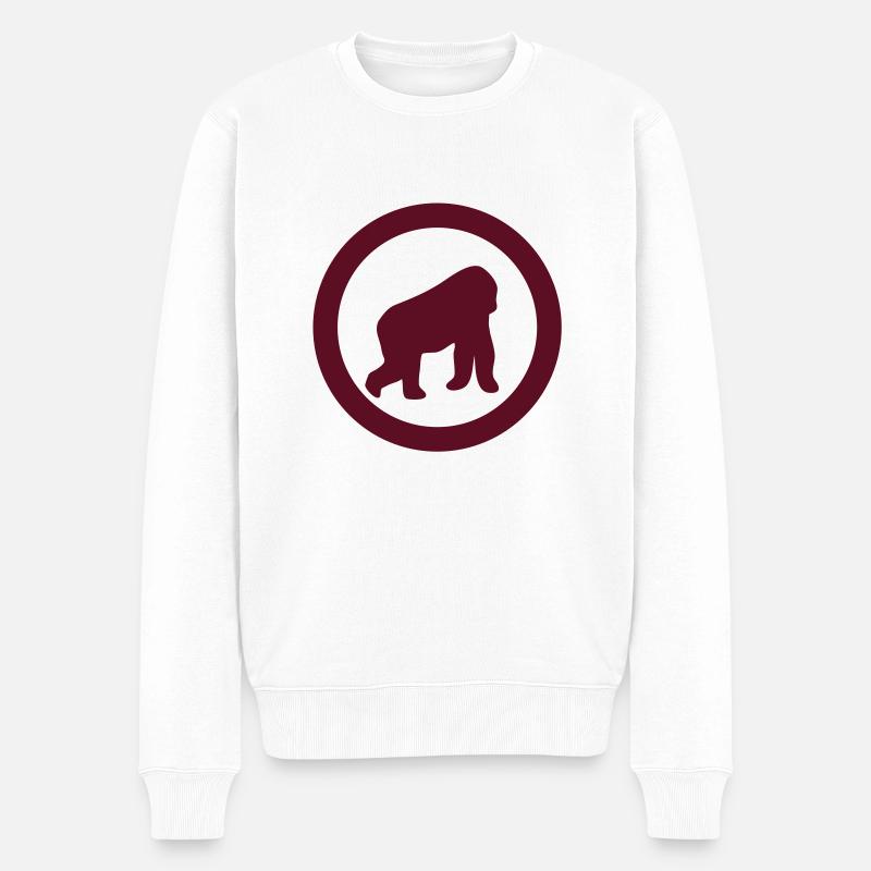 gorilla icon - Männer Premium Bio Pullover - Weiß