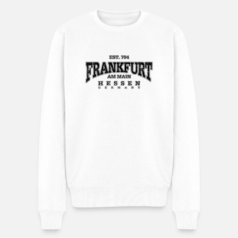 Francfort-sur-le-Main (à l'ancienne noir) - Pull Premium bio Homme - blanc