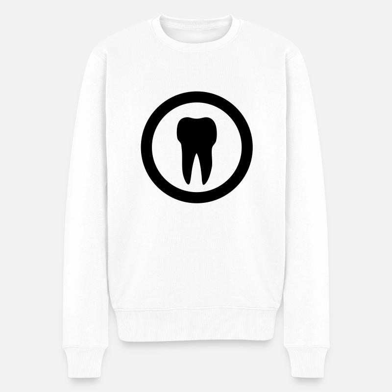 tooth icon - Männer Premium Bio Pullover - Weiß