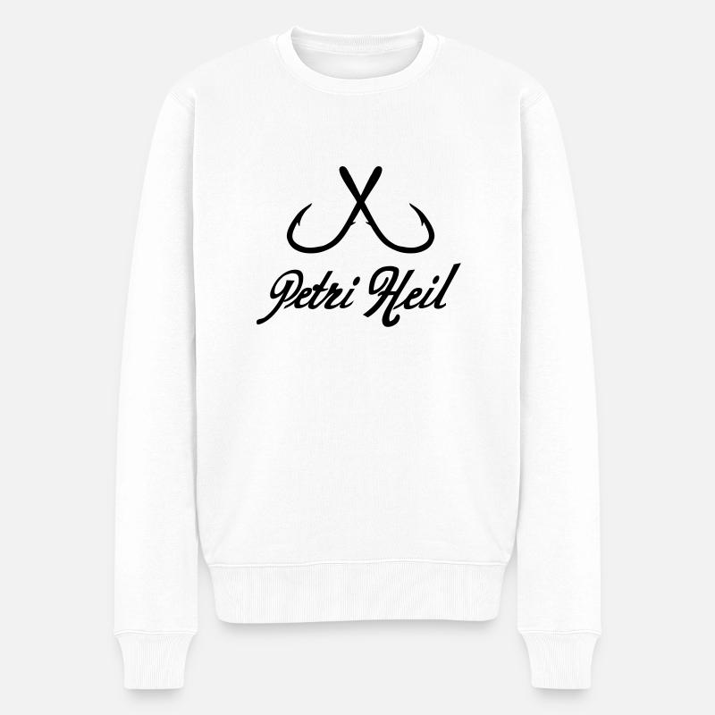 petri_heil - Männer Premium Bio Pullover - Weiß