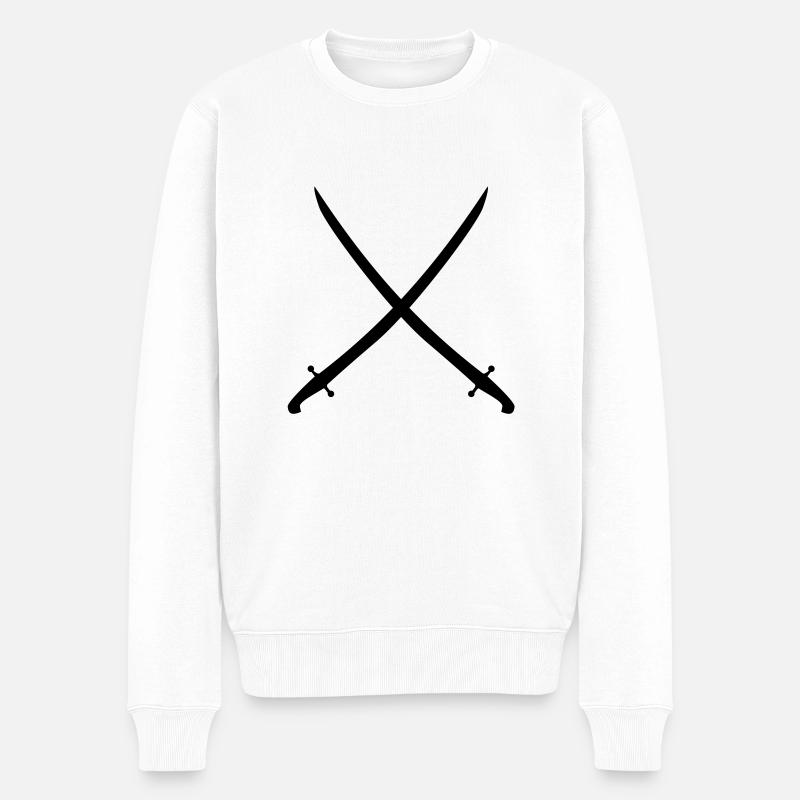 Säbel - Männer Premium Bio Pullover - Weiß