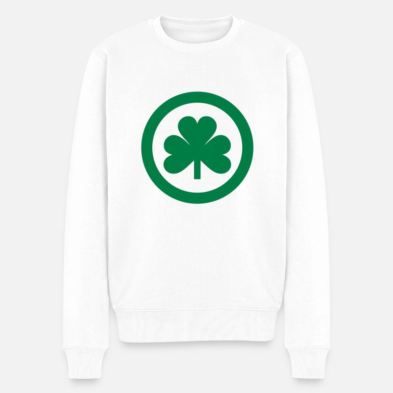 irish shamrock icon - Männer Premium Bio Pullover - Weiß