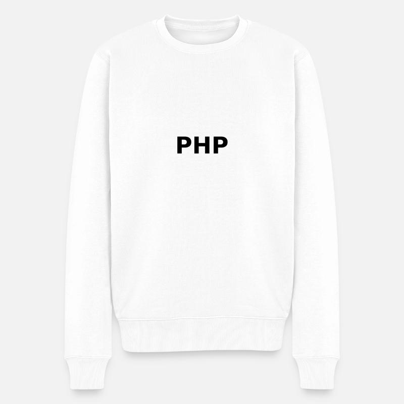 PHP for web designers - Men's Premium Organic Jumper - white