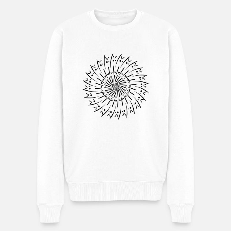 Drehende Kreis Muster Kreis Geschenkidee - Männer Premium Bio Pullover - Weiß